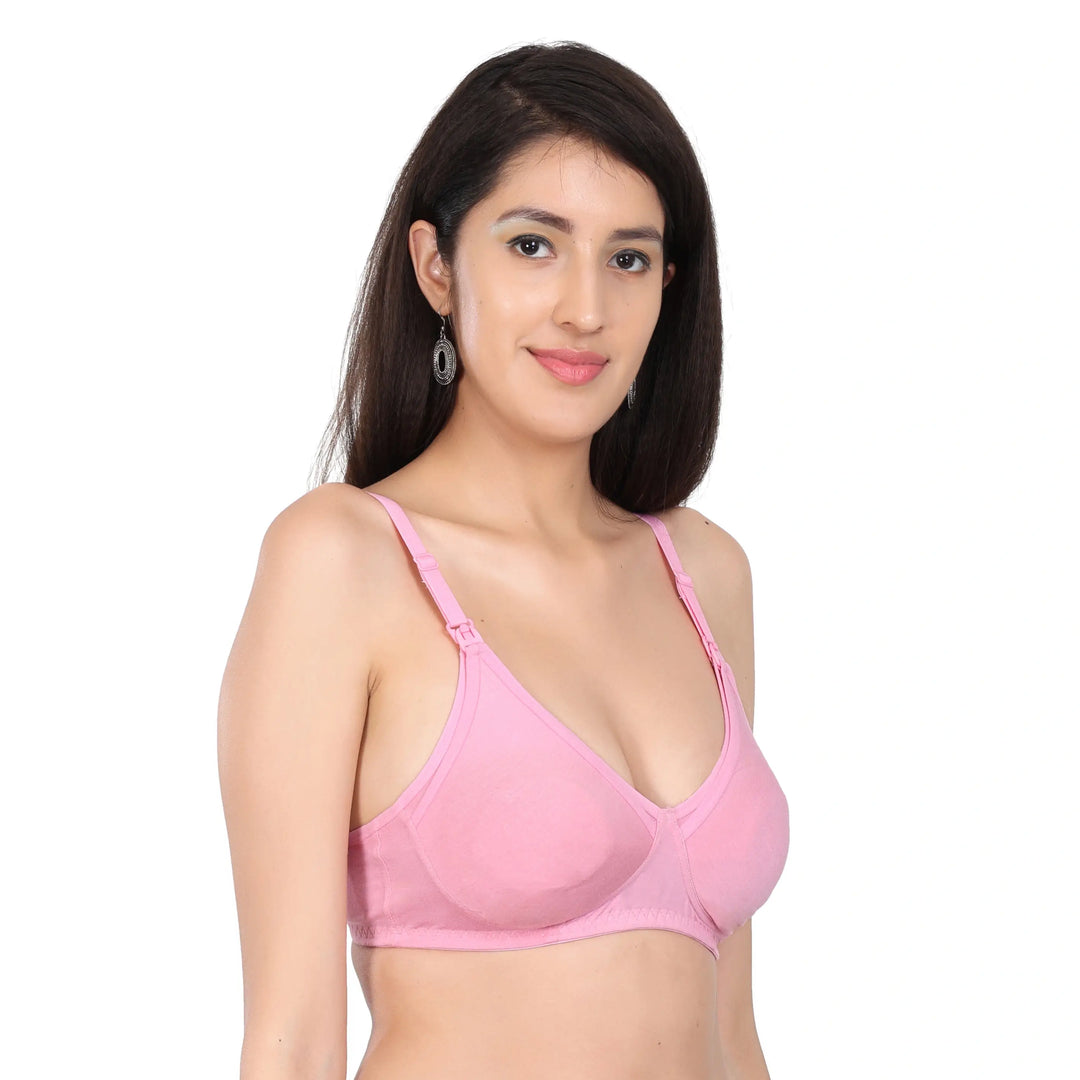 Bamboo Fabric Nursing Bra | Maternity Bra for Breastfeeding Women | Baby Pink