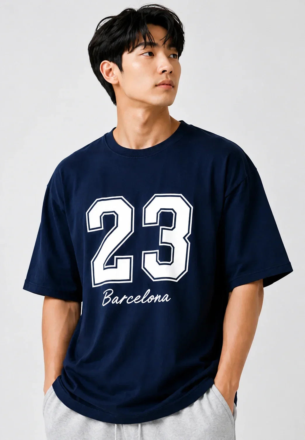 Bamboology Men’s Bamboo Oversized Navy T-Shirt | Jersey No. 23