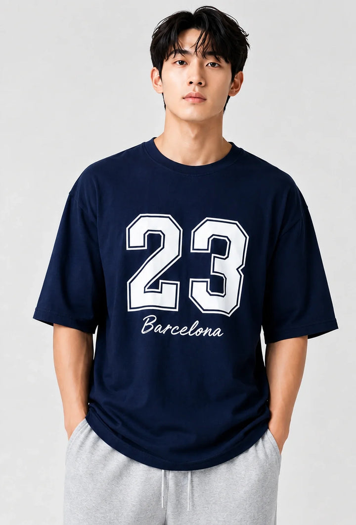 Bamboology Men’s Bamboo Oversized Navy T-Shirt | Jersey No. 23