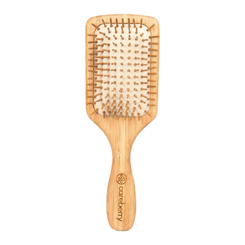 Careberry 's Bamboo Brilliance Paddle Hairbrush | Artisanal Organic Bamboo Paddle Hair Brush with Detangling Bristles