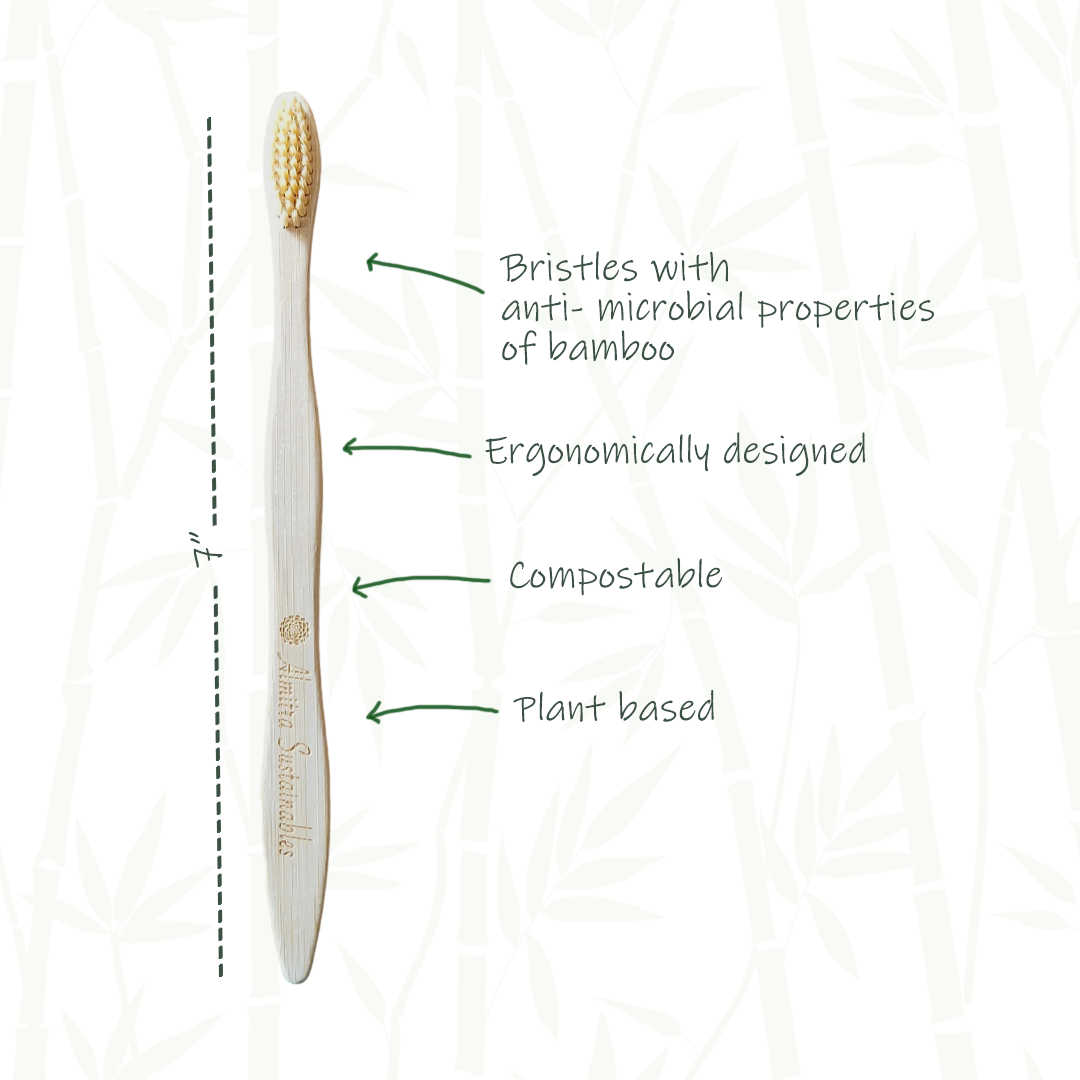 Bamboo Bristle Toothbrush (Pack of 2)