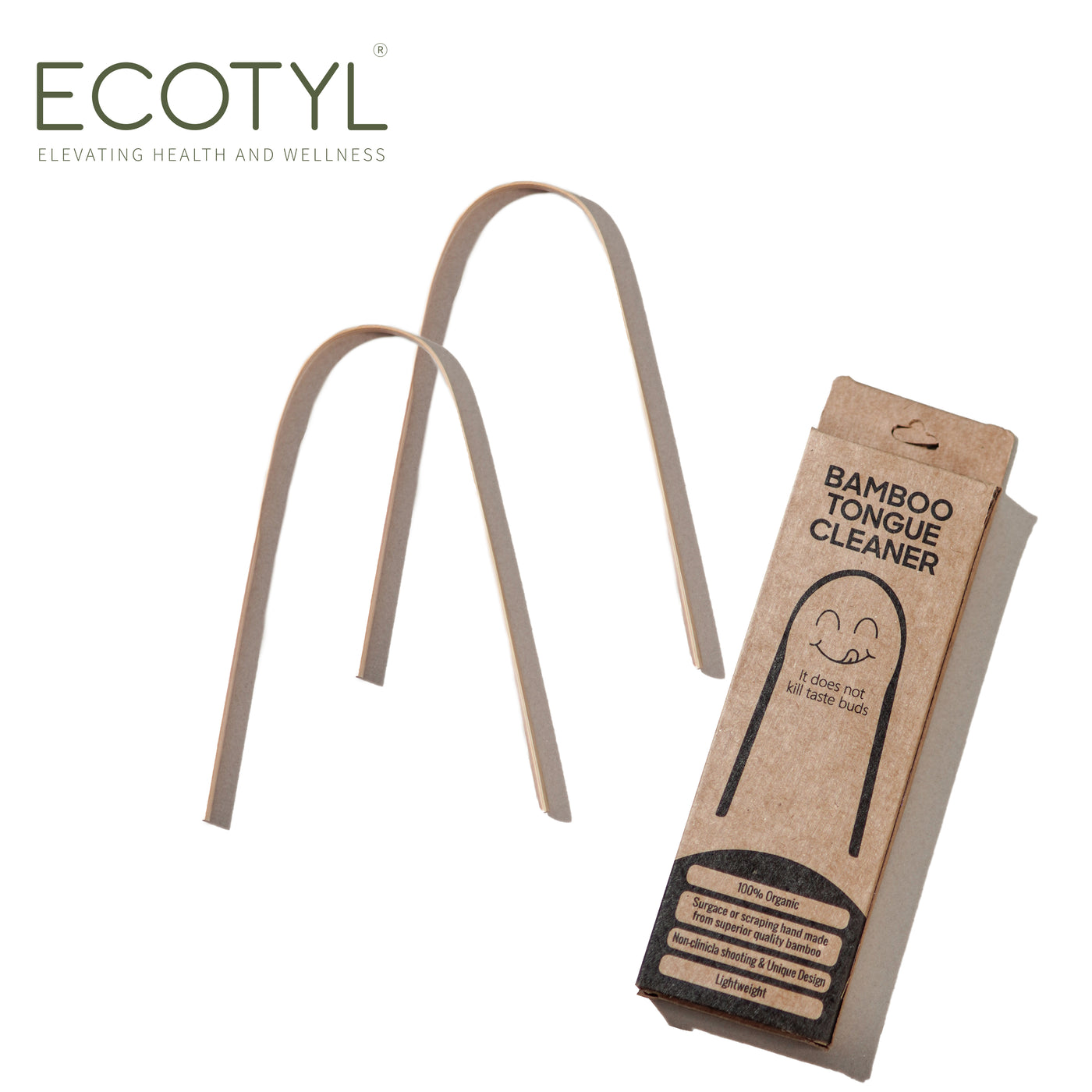 Ecotyl Bamboo Tongue Cleaner | For Oral Hygiene & Fresh Breath | Set of 2