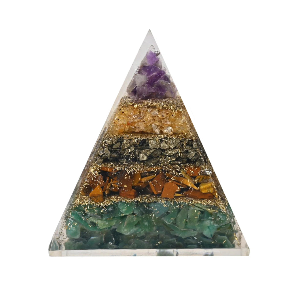 Bamboology Trends Natural Multi-Stone Money Magnet Pyramid for Wealth & Prosperity