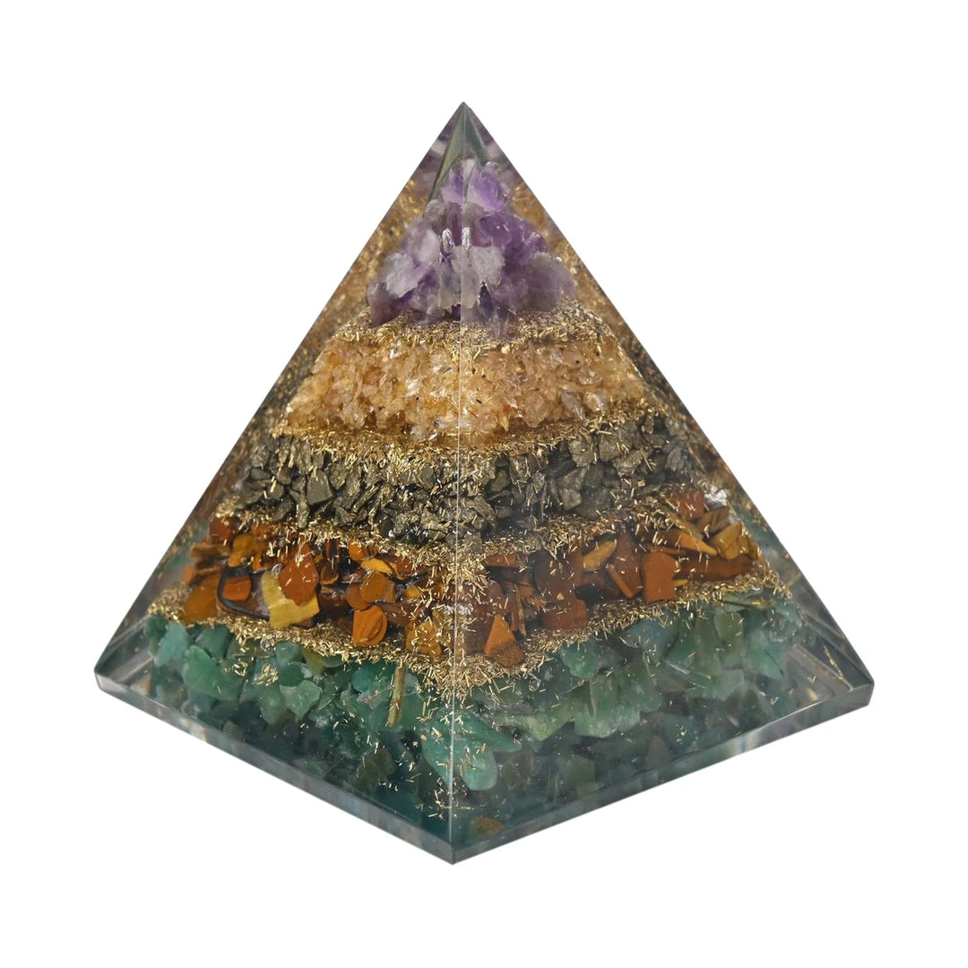 Bamboology Trends Natural Multi - Stone Money Magnet Pyramid for Wealth & Prosperity - Suspire