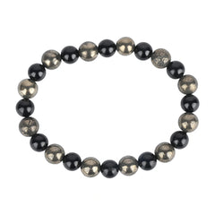Bamboology Trends Natural Pyrite & Tourmaline Bracelet for Wealth, Power & Protection