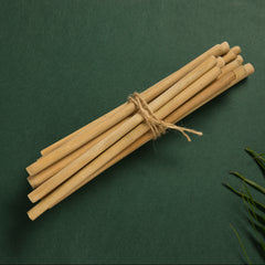 Bamboo Straw with cotton Pouch | 4 Straws & 1 Cleaner | Reusable Natural & Handcrafted