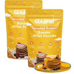 Gladful Sprouted pancake banana with millet lobia masoor protein for kids & families - pack of 2 - 300 gms