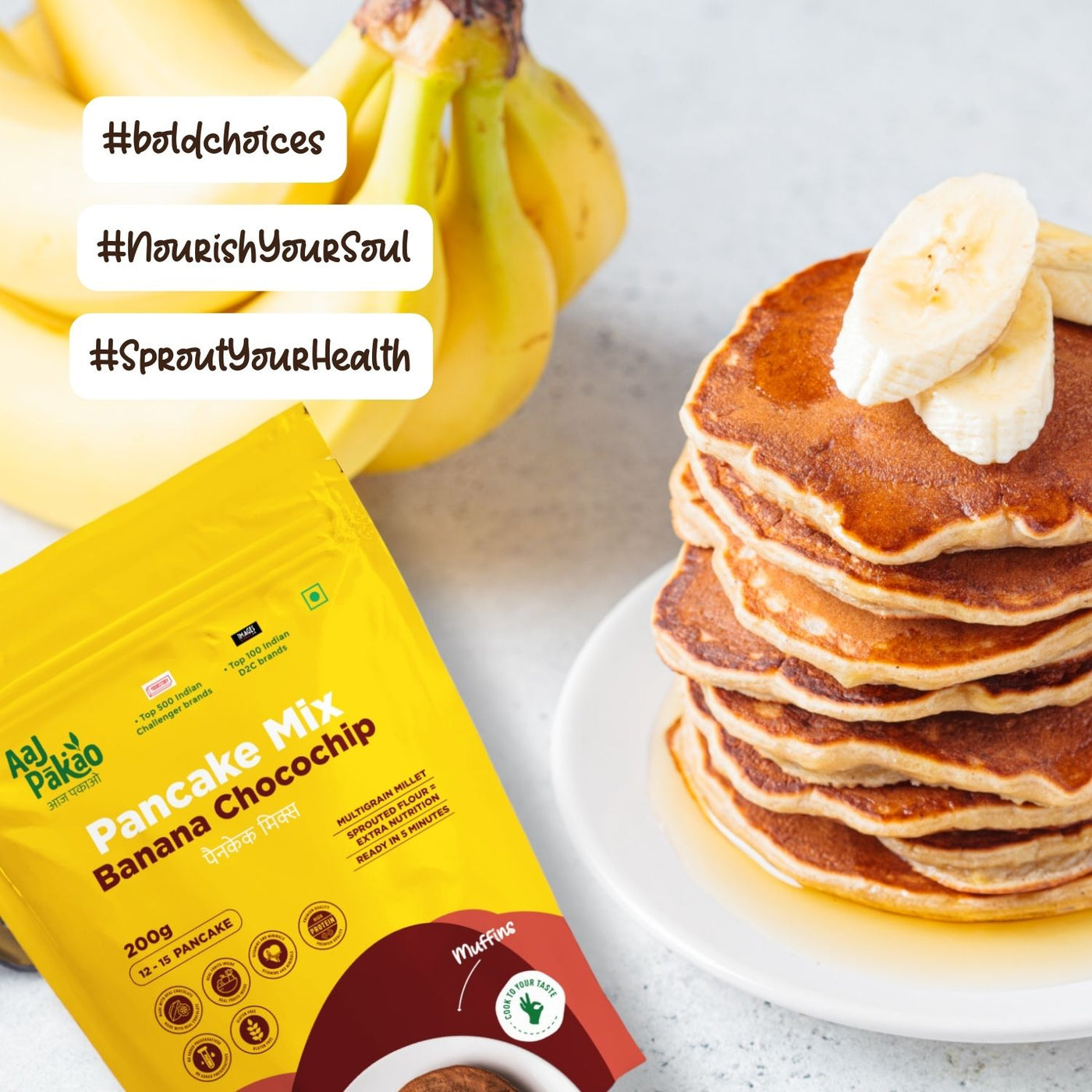 Banana Choco Chip Pancake Mix, pack of 3, 600 grams