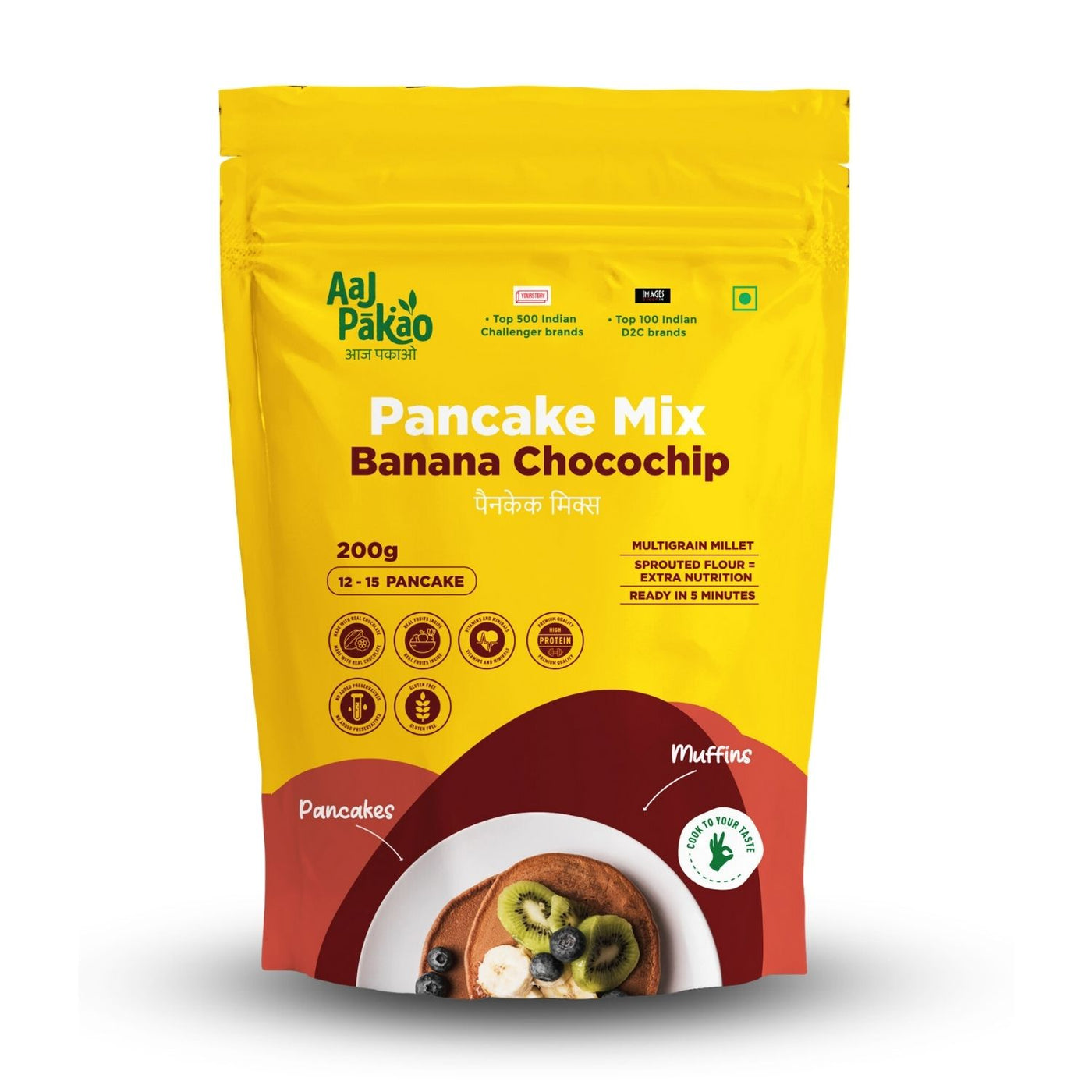 Banana Choco Chip Pancake Mix, pack of 3, 600 grams