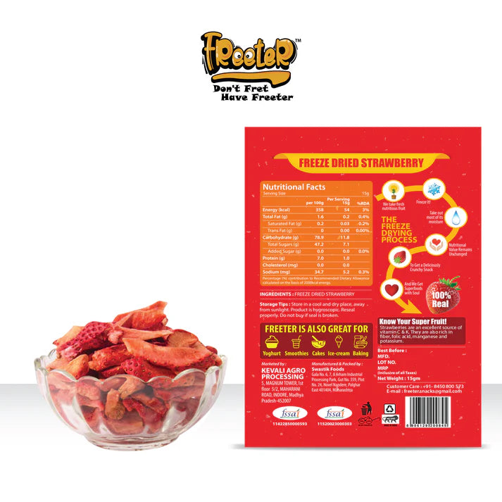 Freeter Sensational Strawberry | 100% Natural Freeze Dried | No Added Sugar| No Preservatives