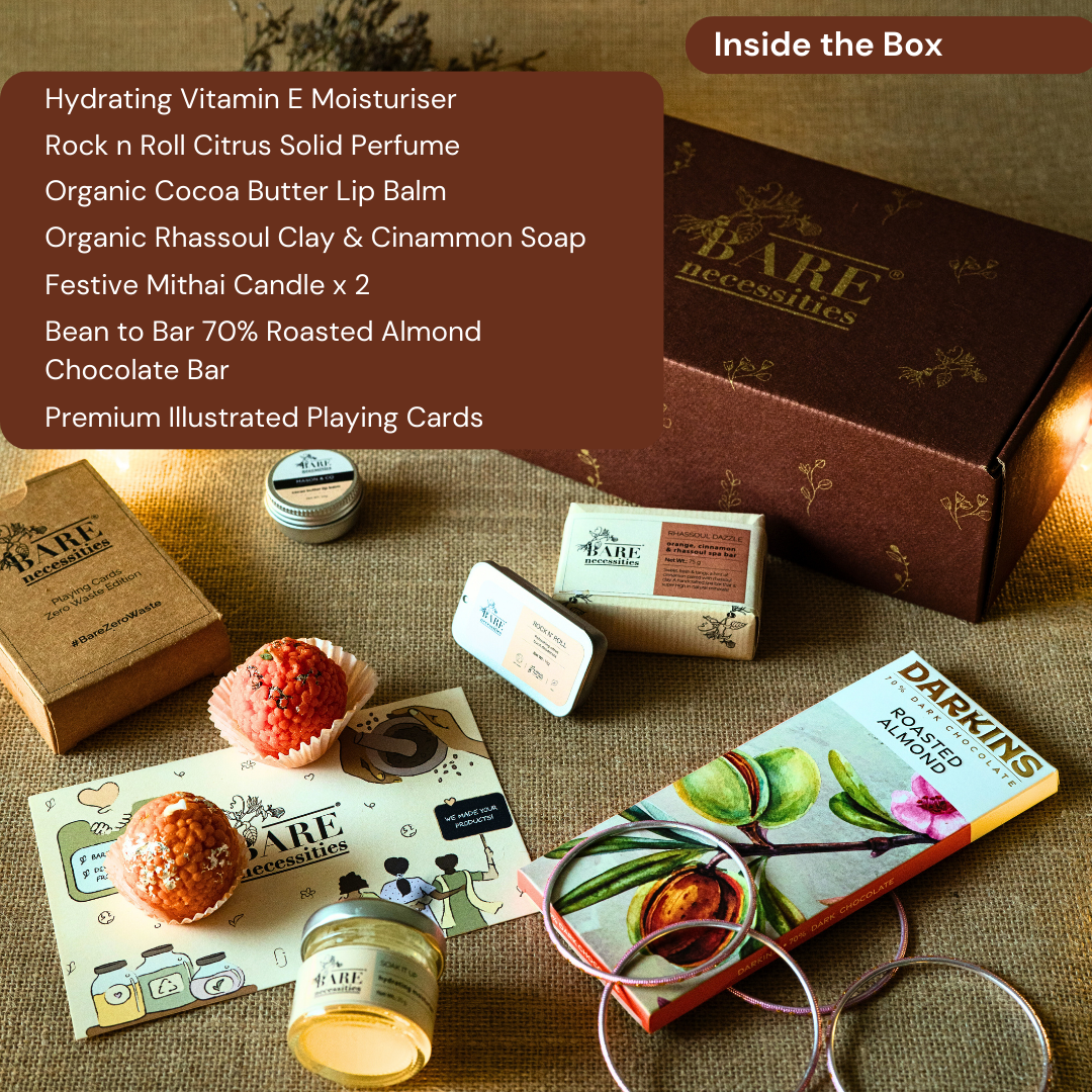Bare Necessities Diwali Festivities Gift Hamper Handcrafted Luxury Diwali Gift Hamper | Pampering Gift for all Occasions | Premium Bath & Body Gift Set for Women & Men