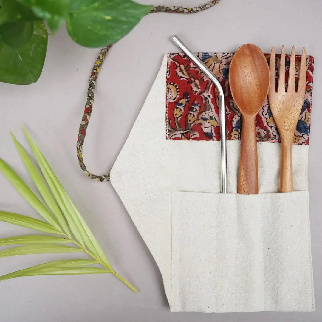 Bare Necessities Bare Upcycled Pouches with Reusable Cutlery and Straw