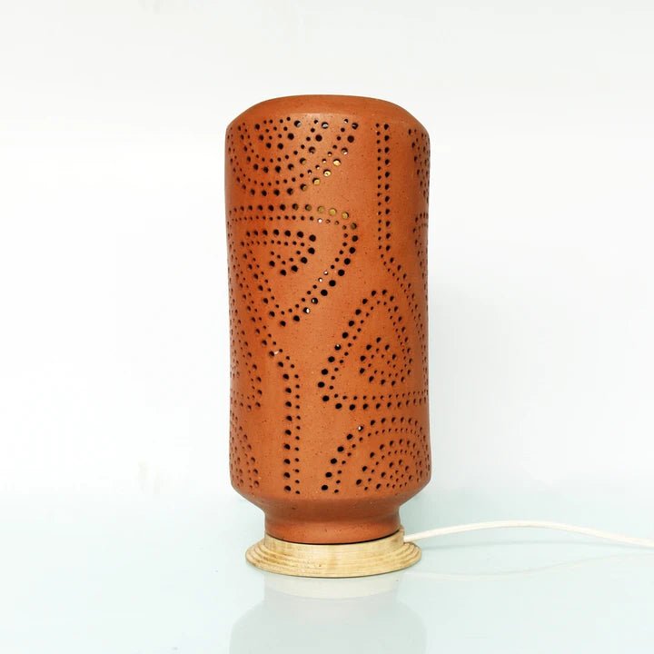 BARREL (L) "Spiro" Table Light with Wooden Base - Suspire