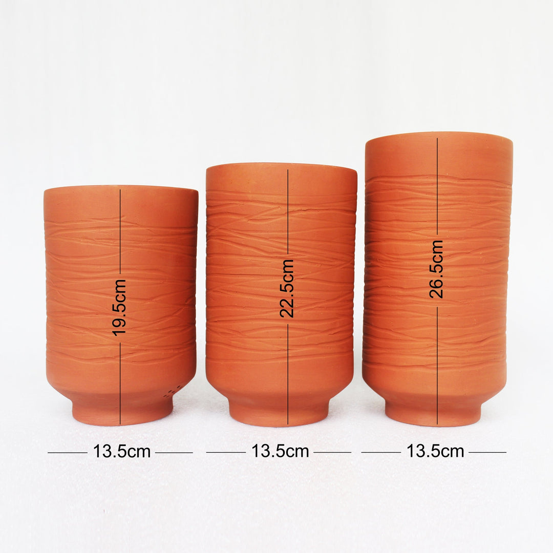 BARREL (L) Terracotta Planters LARGE - Suspire