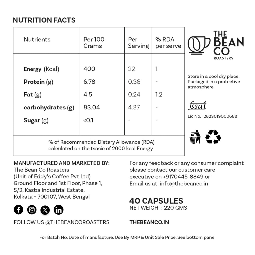The Bean Co Roasters Coffee Capsule Machine with Integrated Milk Tank | 40 Nespresso®-Compatible Coffee Capsules | Combo Pack