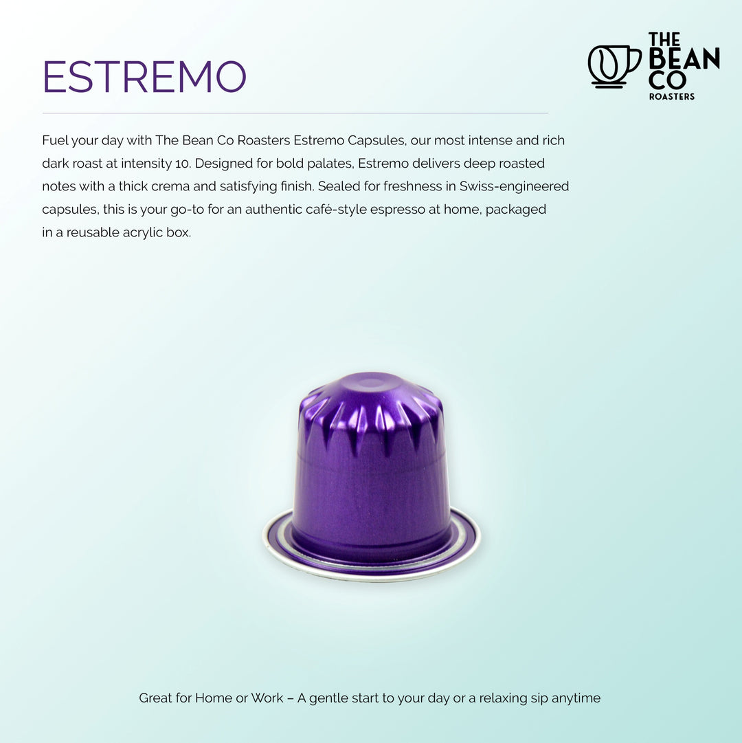 THe Bean Co Roasters Coffee Capsule Machine | 40 Nespresso®-Compatible Coffee Capsules | Combo Pack