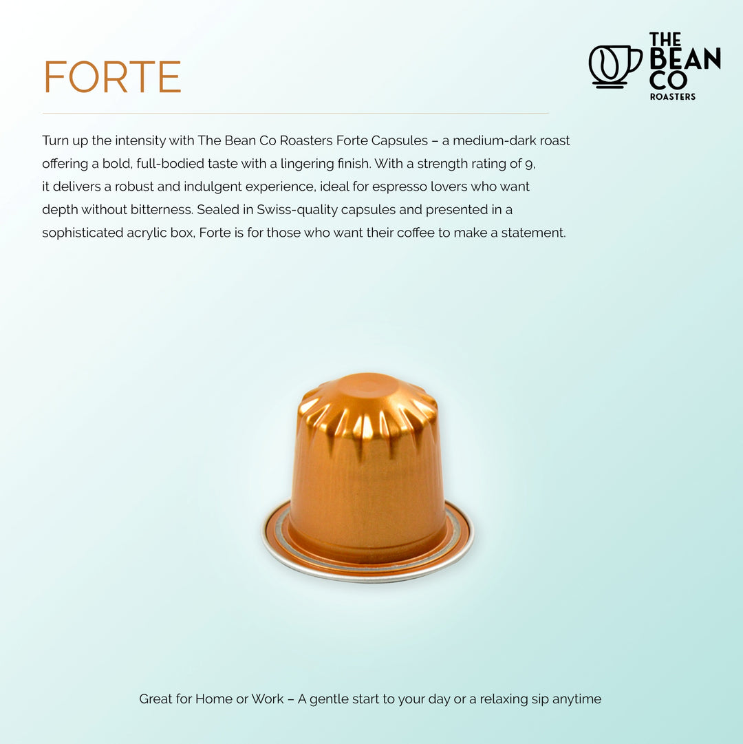 THe Bean Co Roasters Coffee Capsule Machine | 40 Nespresso®-Compatible Coffee Capsules | Combo Pack