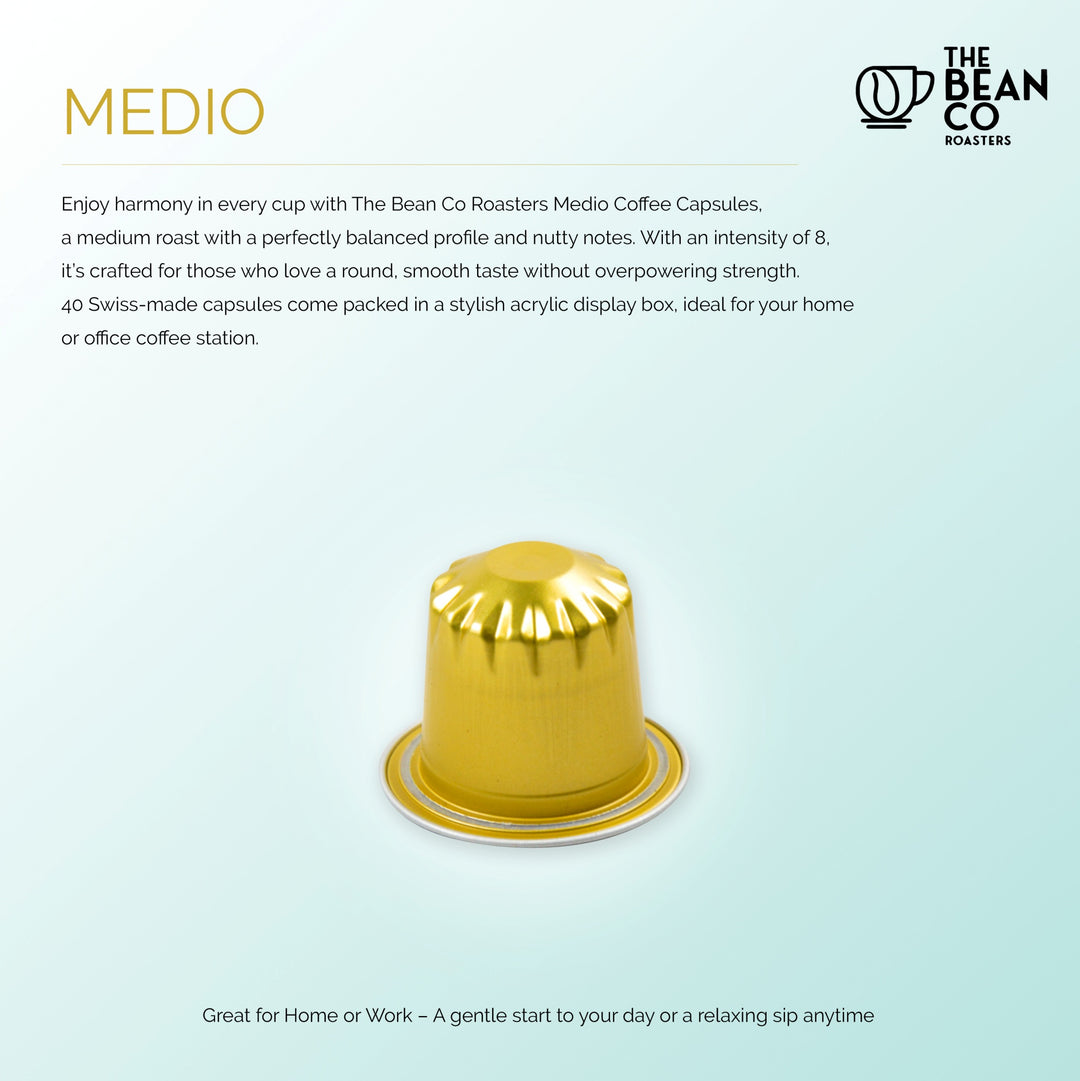 THe Bean Co Roasters Coffee Capsule Machine | 40 Nespresso®-Compatible Coffee Capsules | Combo Pack