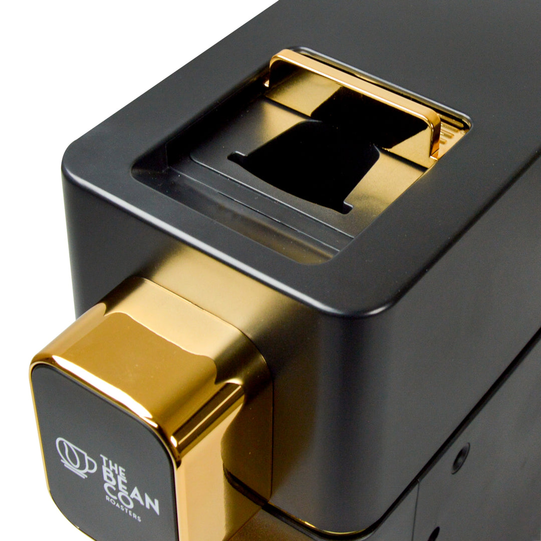 The Bean Co Roasters Coffee Capsule Machine with a milk tank attachment | Espresso Coffee Maker | 19 Bar Pressure | | Compatible with Nespresso Pods