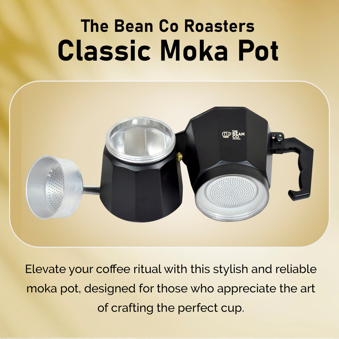 The Bean Co Roasters Classic Moka Pot | Premium Aluminium | Stovetop | Espresso Coffee Maker