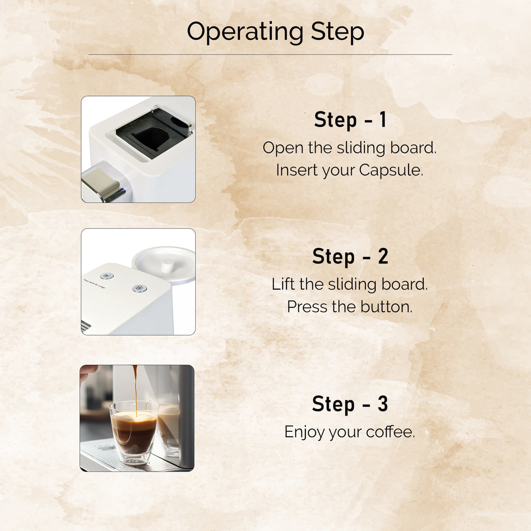 The Bean Co Roasters Coffee Capsule Machine with a milk tank attachment | Espresso Coffee Maker | 19 Bar Pressure | | Compatible with Nespresso Pods