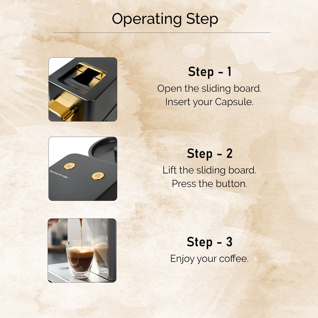 The Bean Co Roasters Coffee Capsule Machine with a milk tank attachment | Espresso Coffee Maker | 19 Bar Pressure | | Compatible with Nespresso Pods