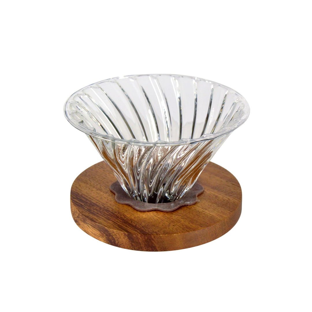 The Bean Co Roasters Pour Over Coffee Brewer Maker Set | Borosilicate Glass serving Carafe| Coffee Dripper with Wooden Base