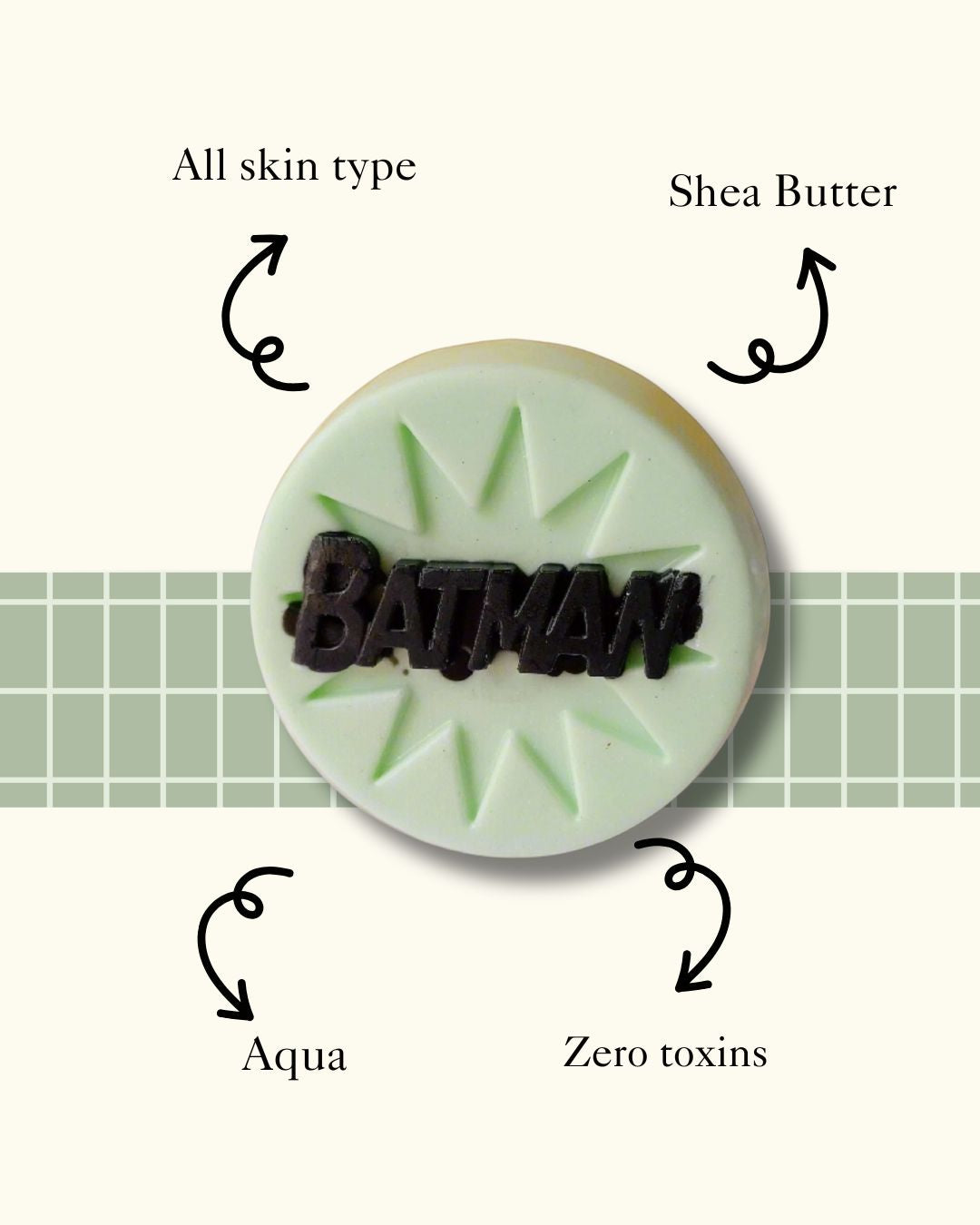 Sobek Naturals Batman Theme Kids Cartoon Play soap set