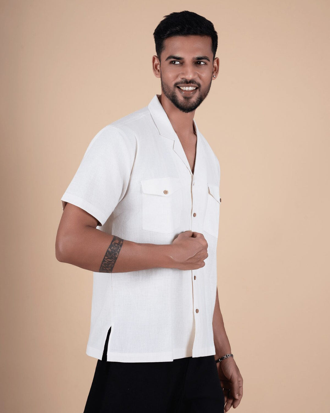 Natural Raw Double Pocket Shirt