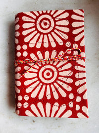 Set of 2 Handcrafted Fabric Diary | 15 × 10 cm | Peekaboo | Softbound with Strings