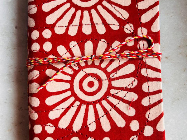 Set of 2 Handcrafted Fabric Diary | 15 × 10 cm | Peekaboo | Softbound with Strings