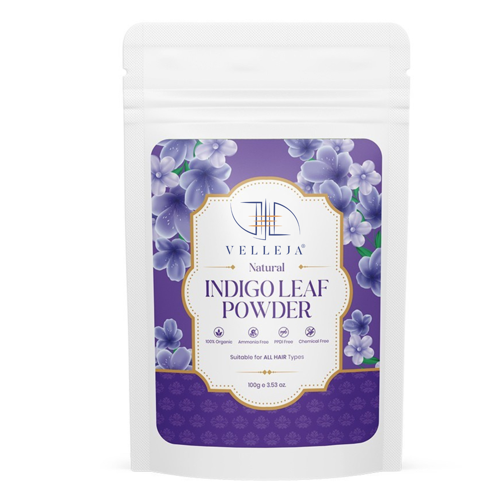 Velleja Natural Indigo Powder for Hair Colour | 100% Pure Herbal Indigo Leaf Powder