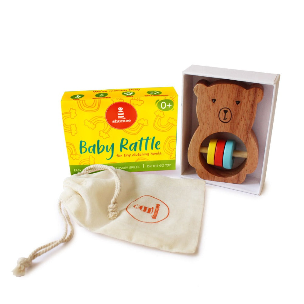Shumee Neem Wood Rattle-Bozo the Bear