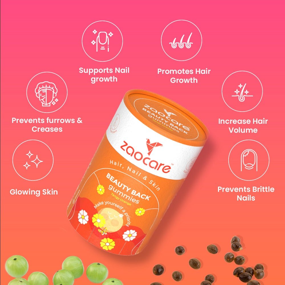 Zaocare Beauty Back Biotin Gummies For Men & Women | For Hair, Nail & Skin | Plant Based