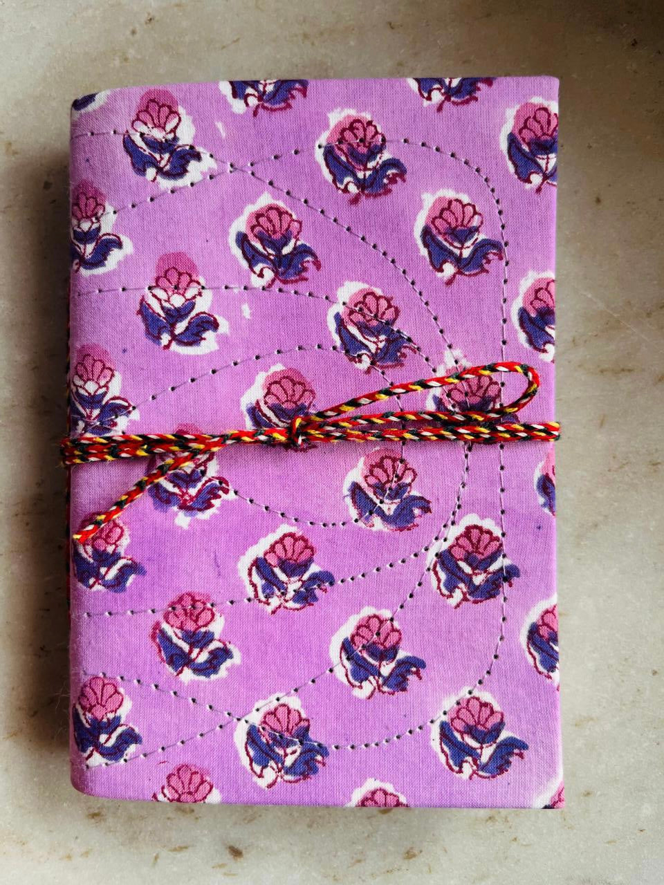 Set of 2 Handcrafted Fabric Diary | 15 × 10 cm | Peekaboo | Softbound with Strings