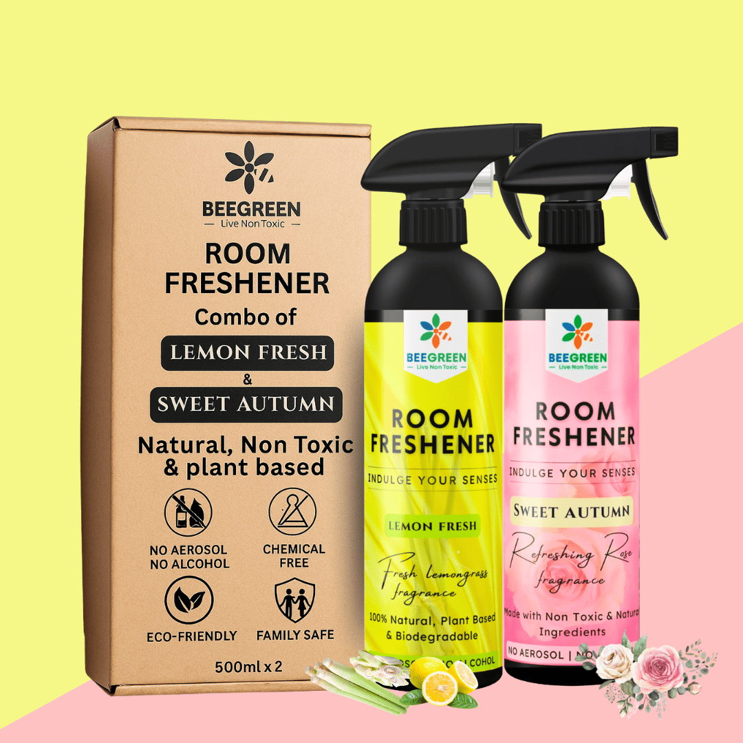 BeeGreen Room Freshener Spray Combo of 2 500ml Each Lemon Fresh Forest Woody - Suspire