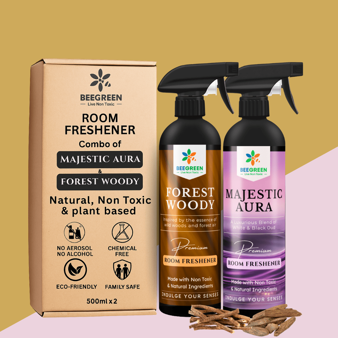 BeeGreen Room Freshener Spray Combo of 2 500ml Each Lemon Fresh Forest Woody - Suspire