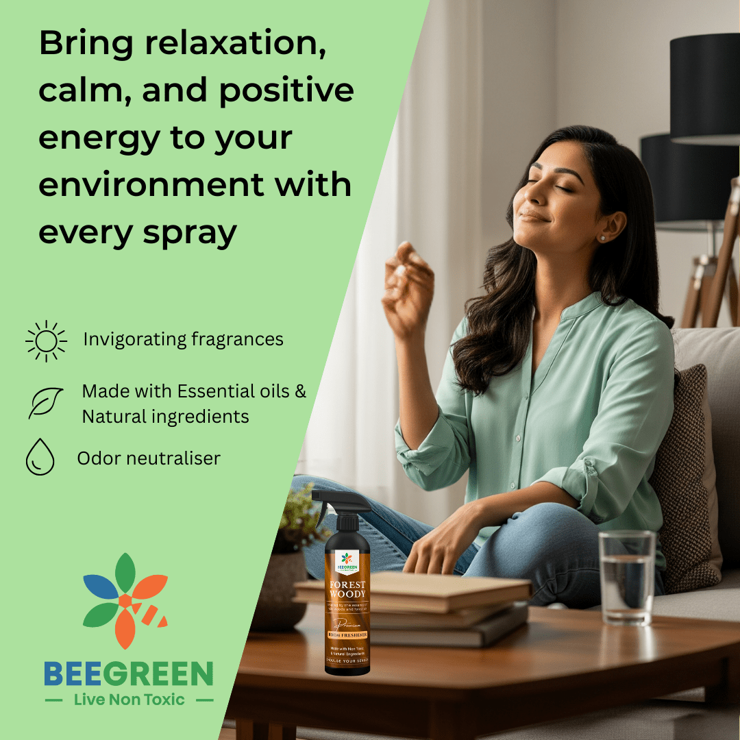 BeeGreen Room Freshener Spray Combo of 2 500ml Each Lemon Fresh Forest Woody - Suspire