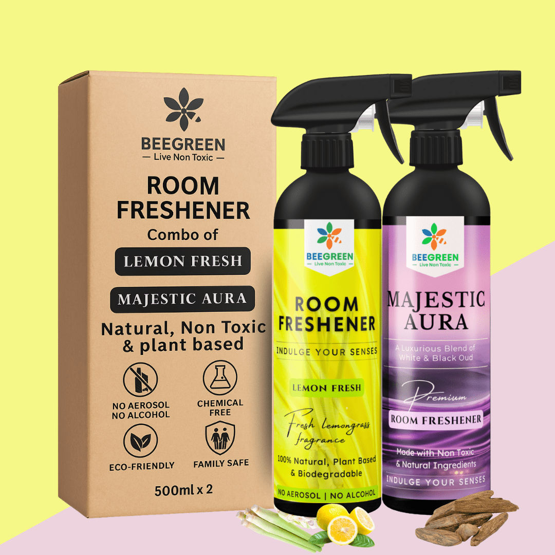 BeeGreen Room Freshener Spray Combo of 2 500ml Each Lemon Fresh Forest Woody - Suspire