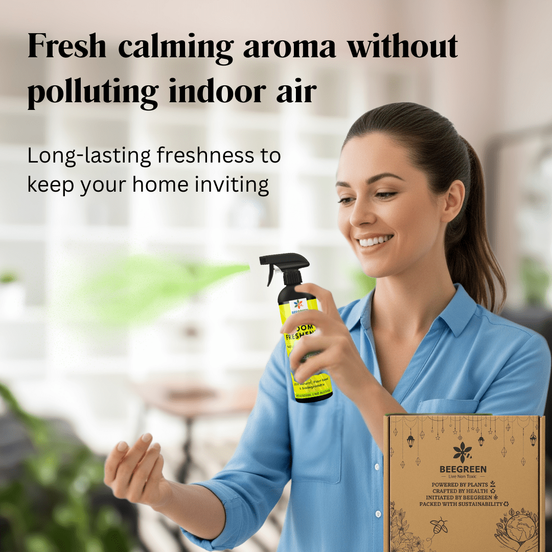 BeeGreen Room Freshener Spray pack of 3 ( 500ml Each), Natural, Plant Based Ingredients, Essential Oils based, Irritant - Free, chemical free - Suspire