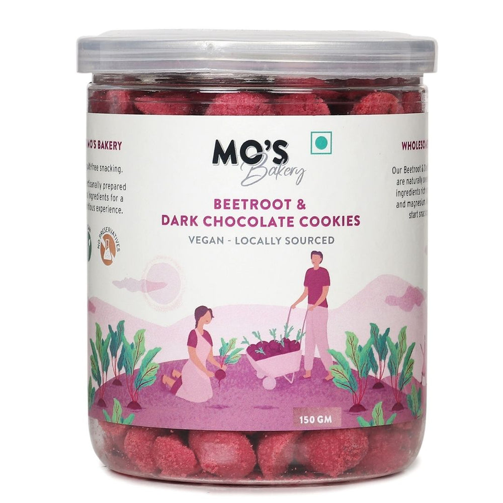 Mo's Bakery Beetroot & Dark Chocolate Cookies vegan 100% natural & preservatives free