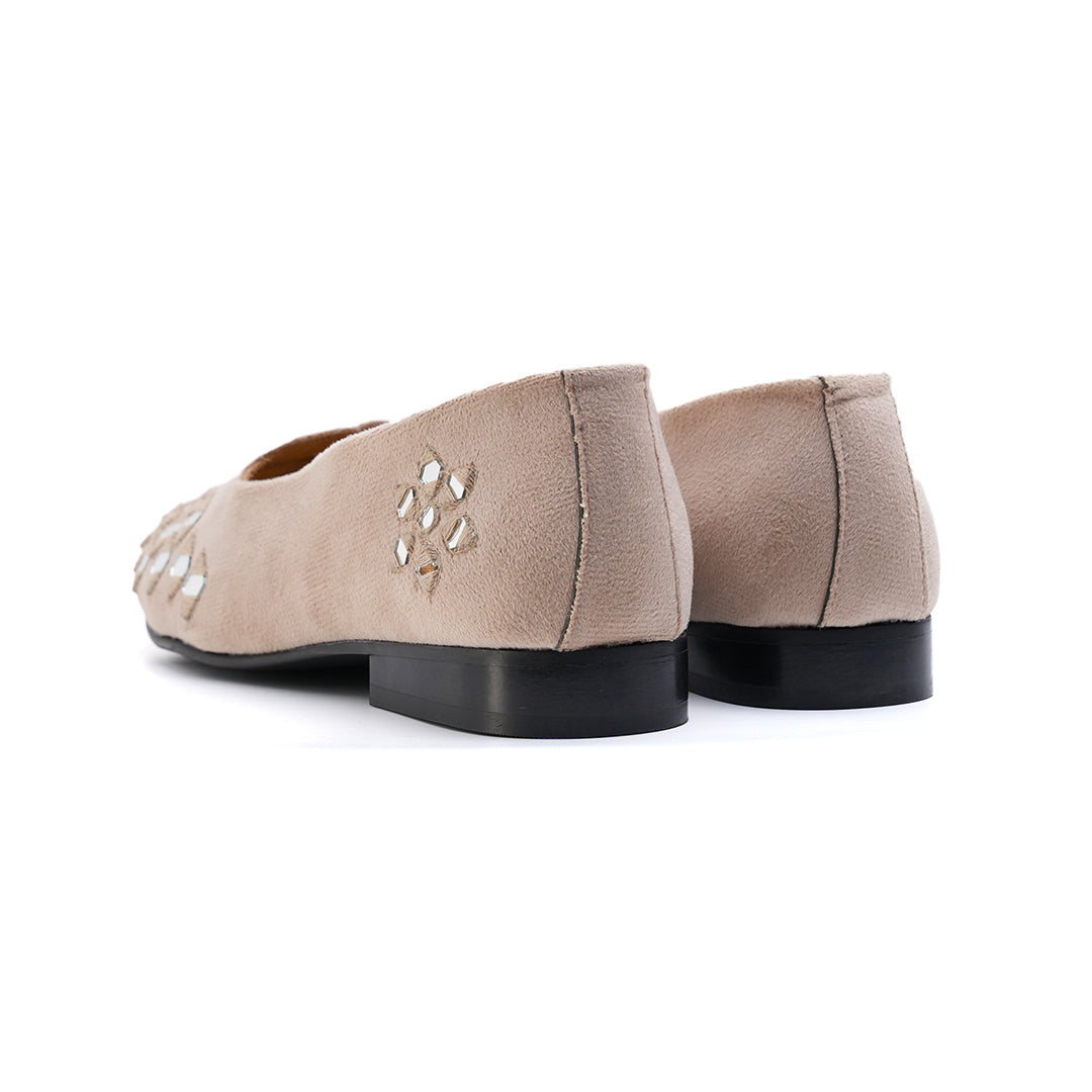 Monkstory Mirror Mojari - Royal Beige