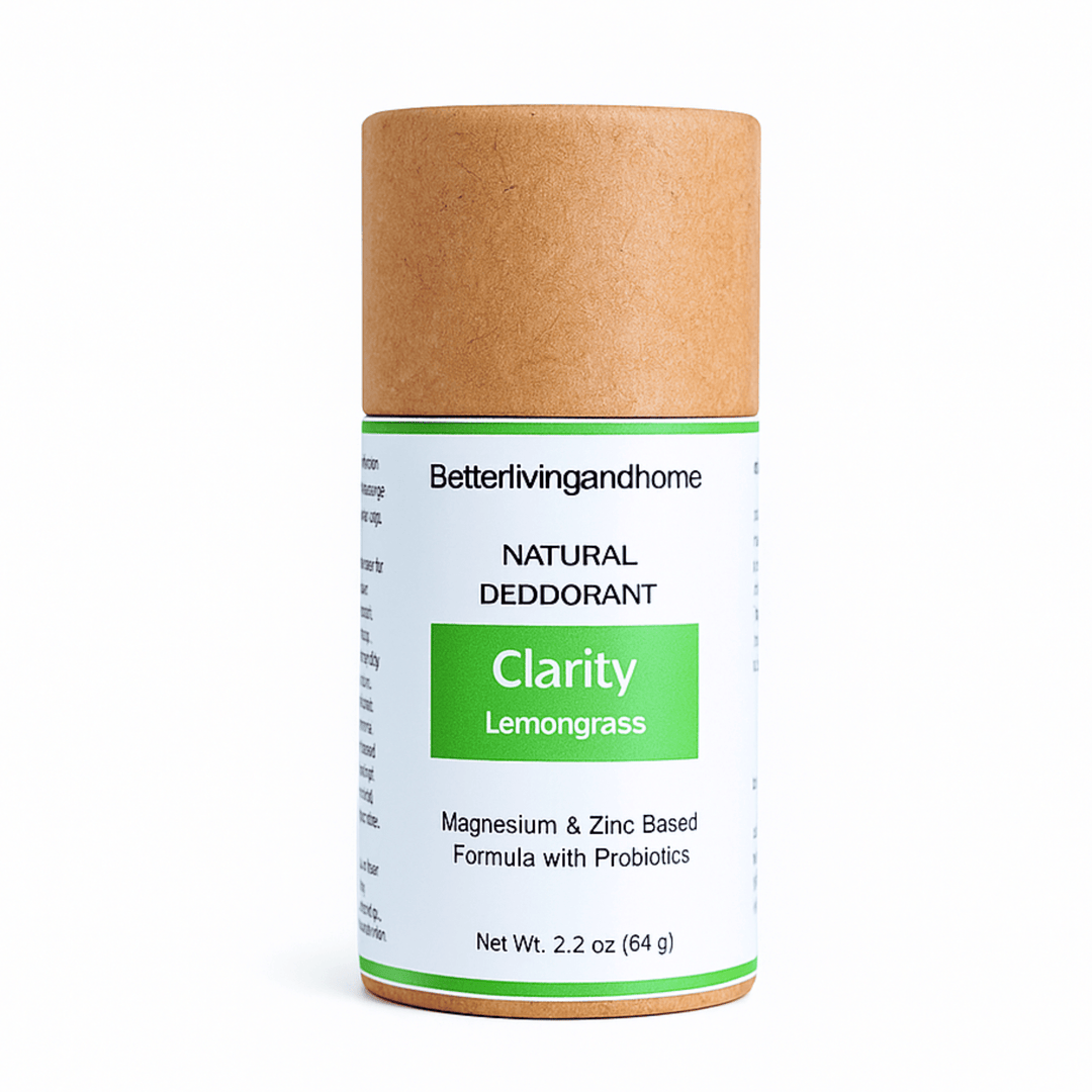 Betterliving And Home Clarity - Lemongrass | Natural Deodorant Stick | Full Size Kraft 64g - Suspire