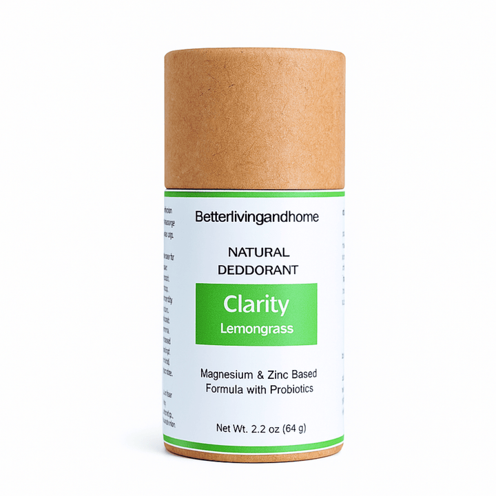 Betterliving And Home Clarity - Lemongrass | Natural Deodorant Stick | Full Size Kraft 64g - Suspire