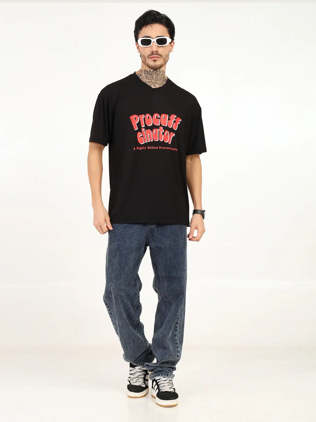 Men Black Oversized Bamboo T-Shirt – Soft, Breathable & Sustainable
