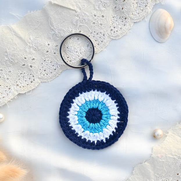 P Palettes Evil Eye Keychain – Handmade Protective Charm Keyring for Bags & Keys
