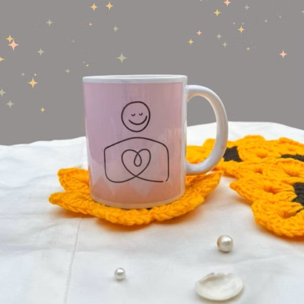 P Palettes Handmade Crochet Sunflower Coaster – Cute Floral Drink Coaster for Home Decor