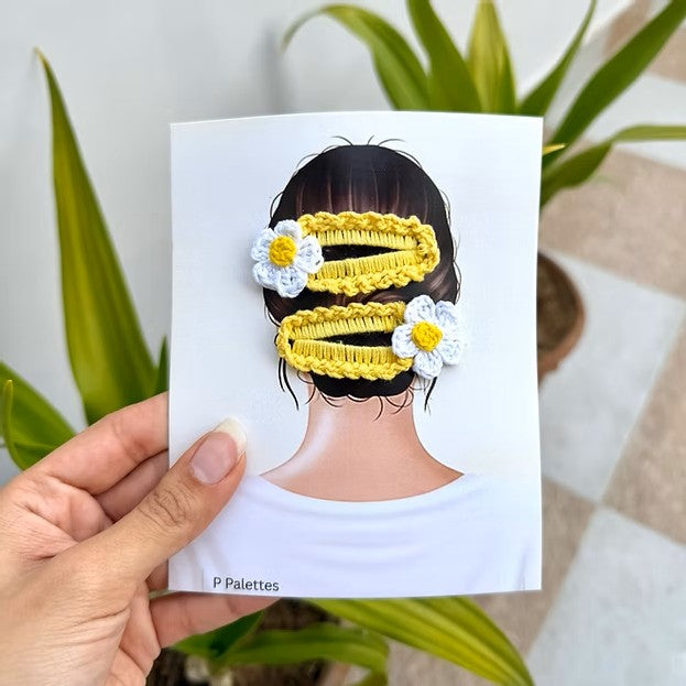 P Palettes Handmade Floral Butter Clips – Cute Aesthetic Crochet Accessories for Girls & Women