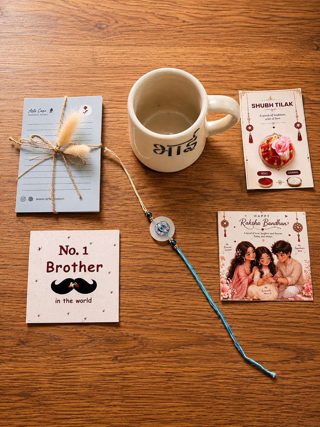 Artecasa Best Bhai Ever Rakhi Box for Brother | Premium Raksha Bandhan Gift Hamper with Bhai Mug, Rakhi, Pooja Essentials, Greeting Card & Personalized Note