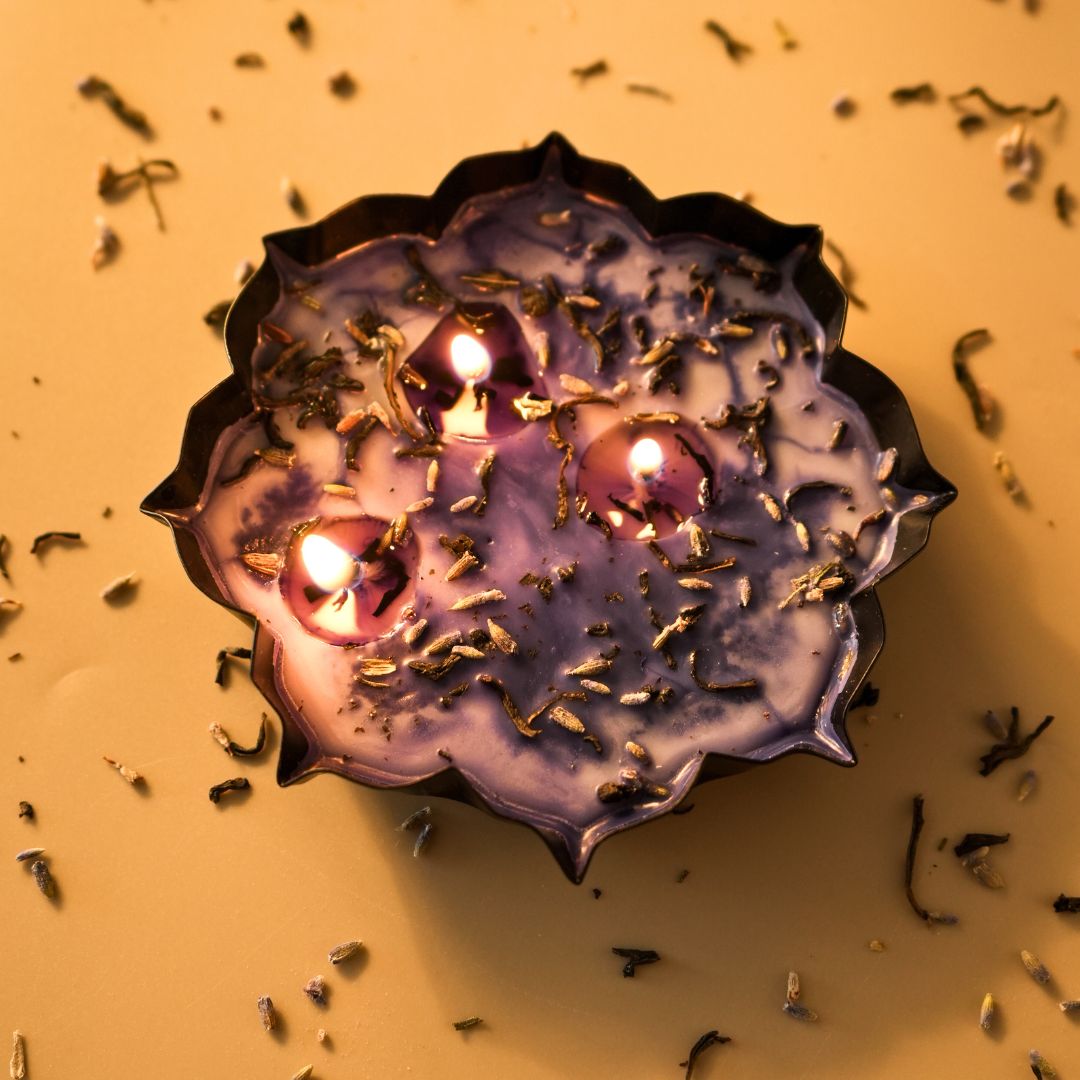 Ecokari Lavender Crush Urli Aromatic Candle | 3 Wicks